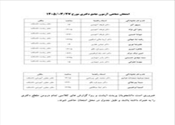 جدول زمانبندی امتحان شفاهی آزمون جامع دکتری مورخ 1405/03/27